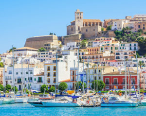 Ibiza old town and harbor, Ibiza, Balearic Islands, Spain, Ibiza old town and harbor, Ibiza, Balearic Islands, Spain,